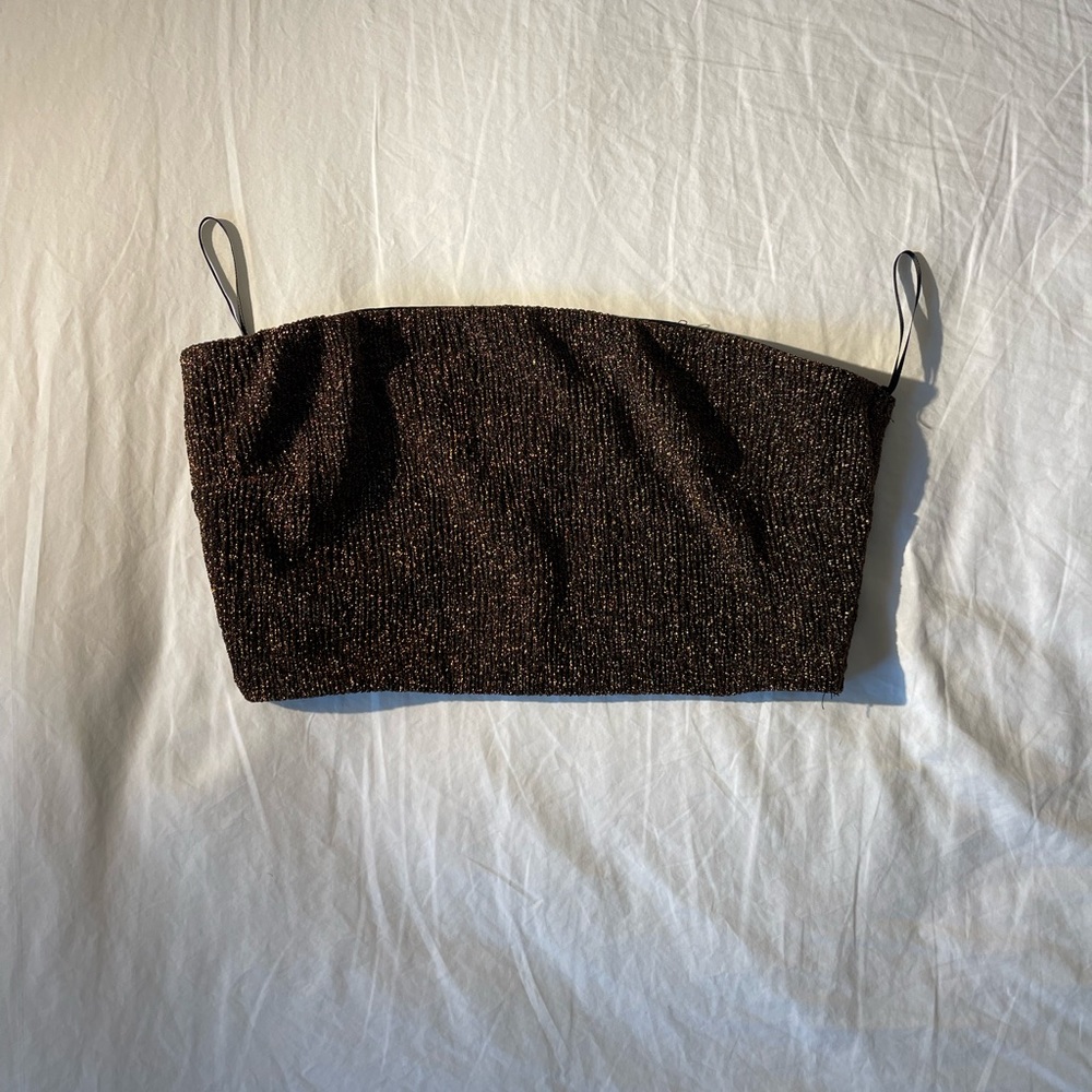 Fashion nova bronze/shimmer tube top